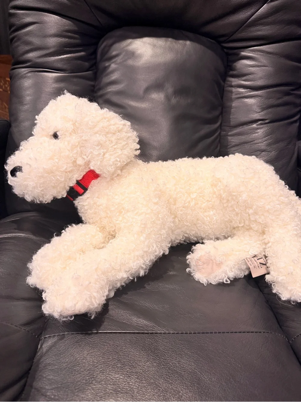 Ditz Design White Doodle Realistic Plush Resting Stuffed Puppy Dog 22” Long